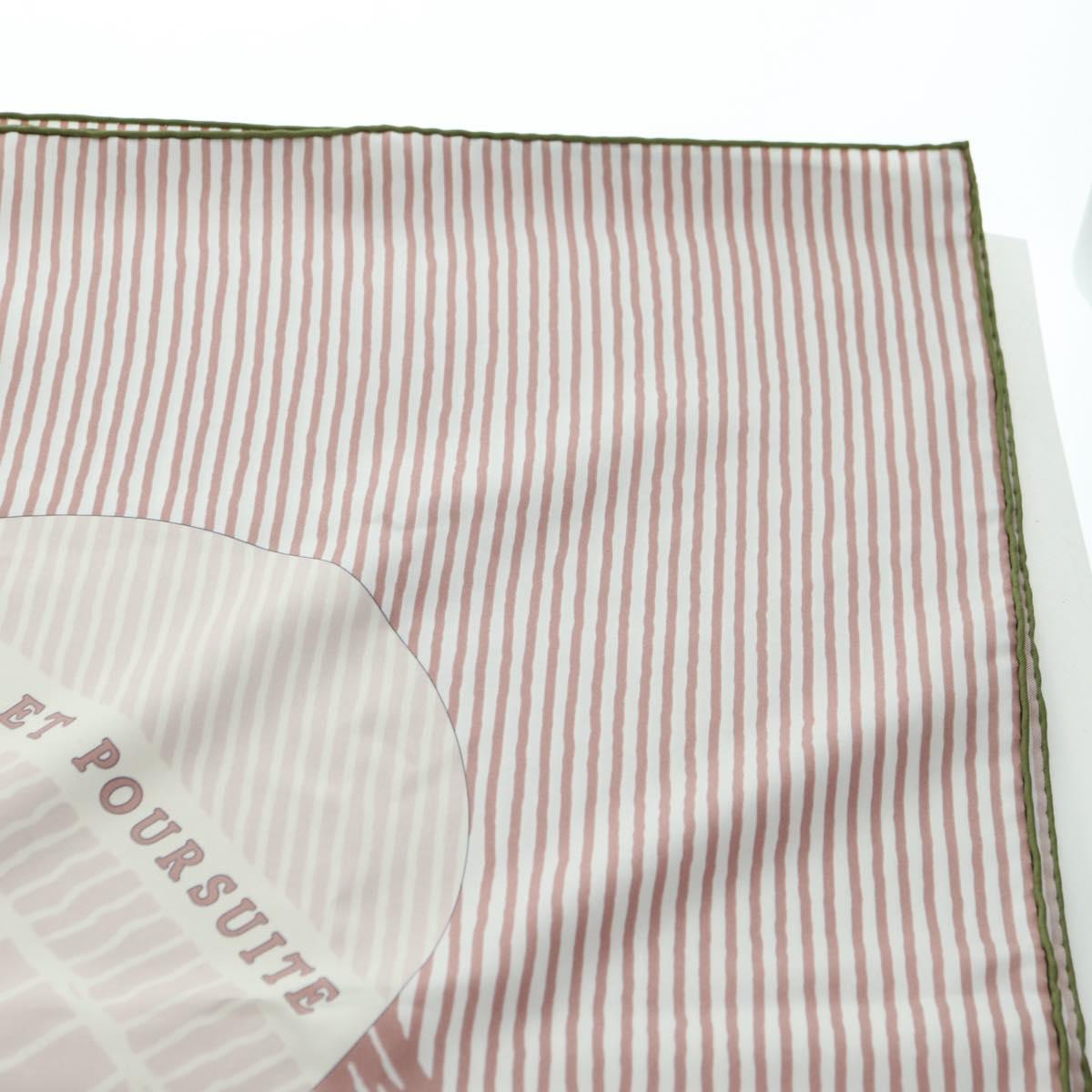 HERMES Carre 140 Scarf ""SOITE ET POURSUITE"" Silk Pink Auth hk3779V