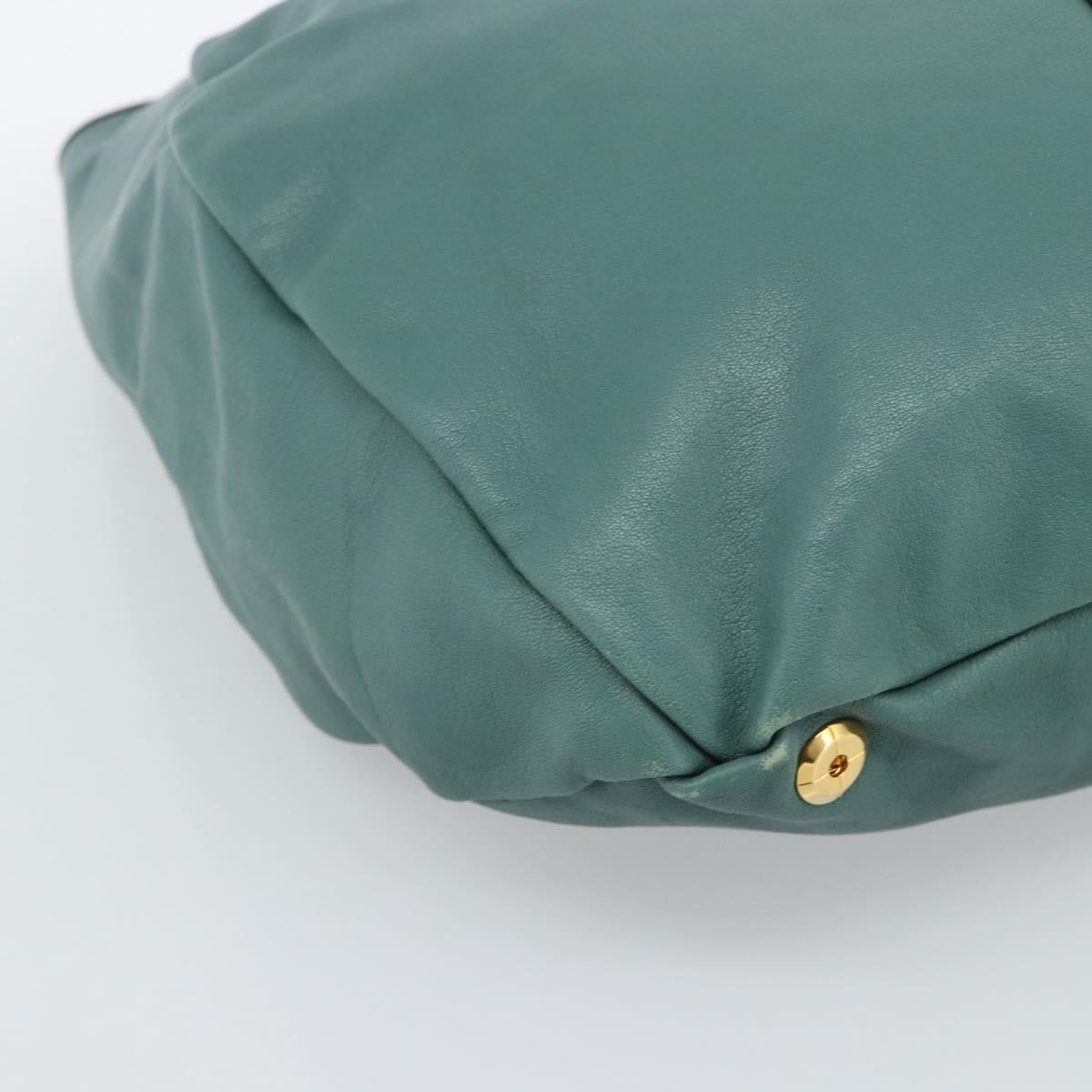 Chloe Hand Bag Leather Green Gold Auth hk3784