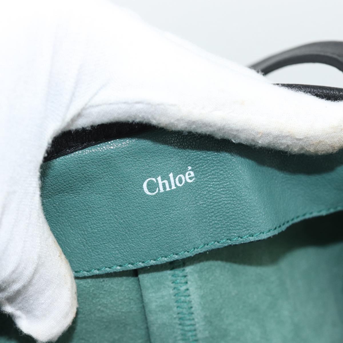 Chloe Hand Bag Leather Green Gold Auth hk3784