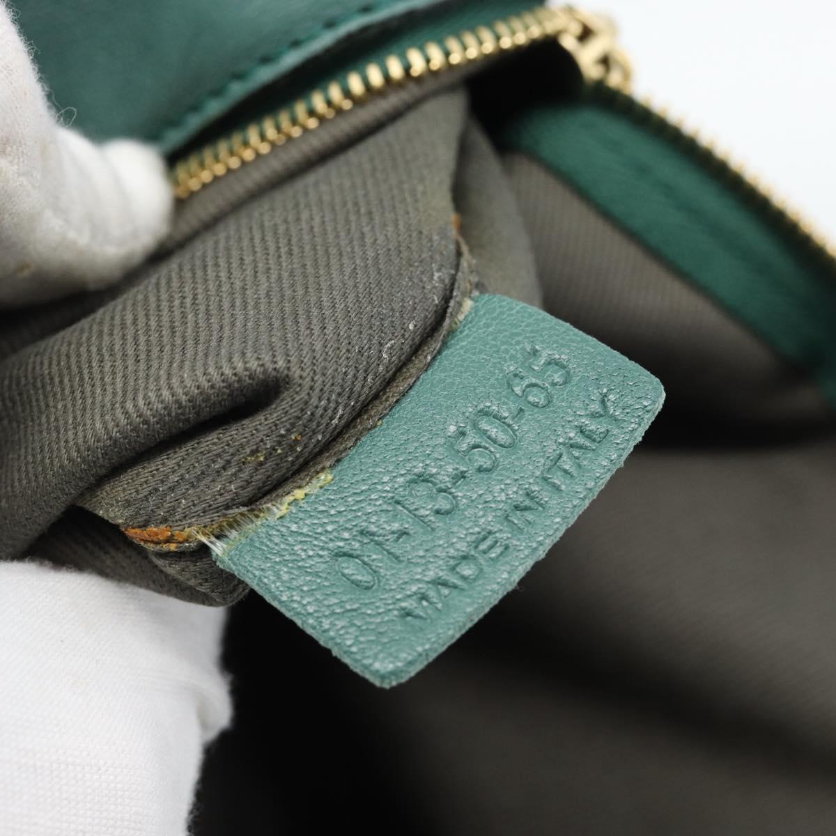 Chloe Hand Bag Leather Green Gold Auth hk3784
