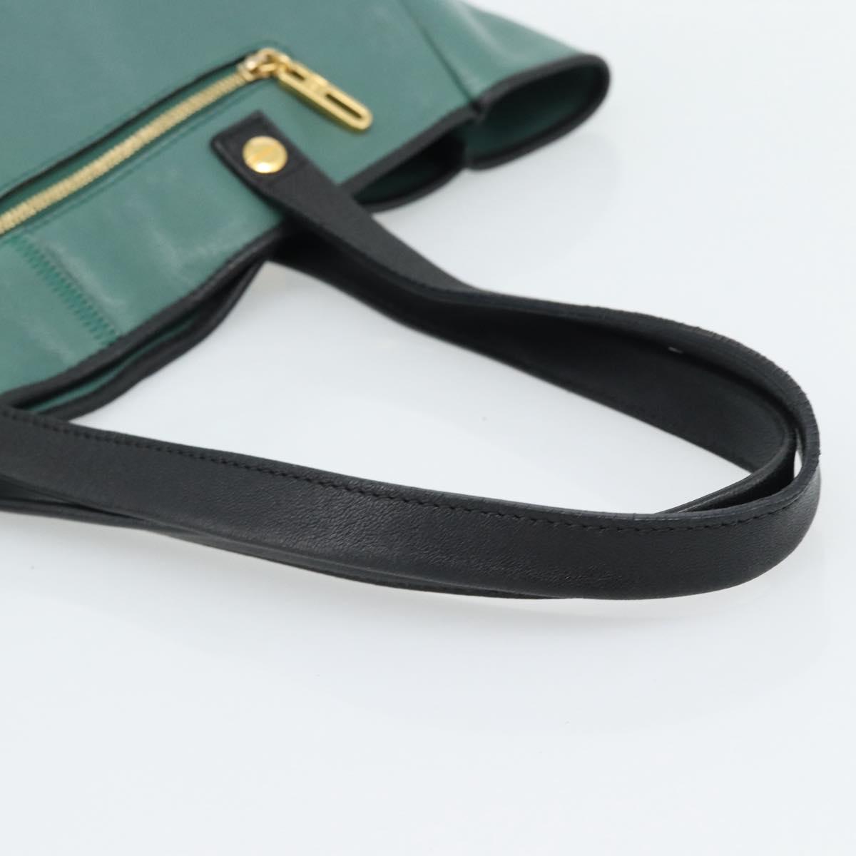 Chloe Hand Bag Leather Green Gold Auth hk3784