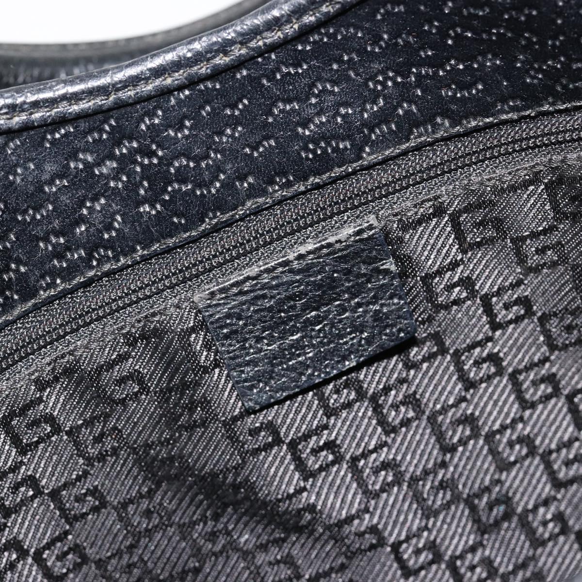 GUCCI Jackie Hand Bag Canvas Black Silver 002 1067 Auth hk3786