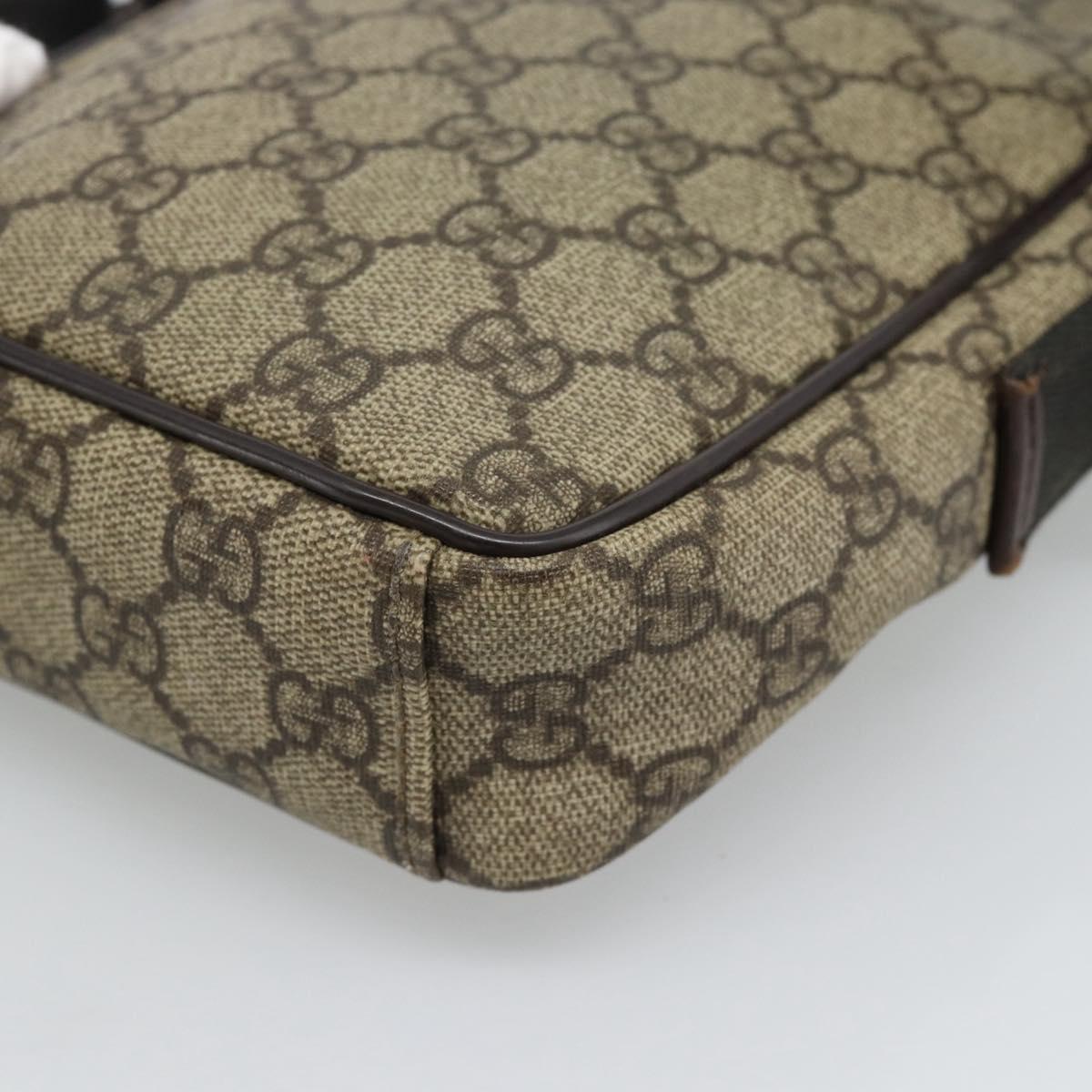 GUCCI GG Supreme Shoulder Bag PVC Beige Silver 101680 Auth hk3789