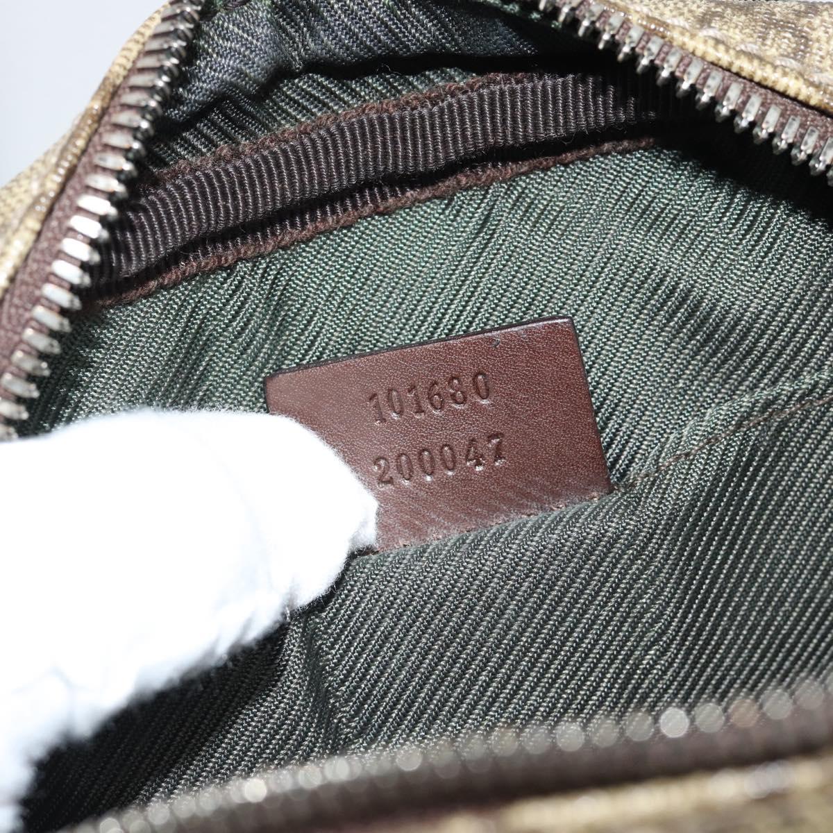 GUCCI GG Supreme Shoulder Bag PVC Beige Silver 101680 Auth hk3789