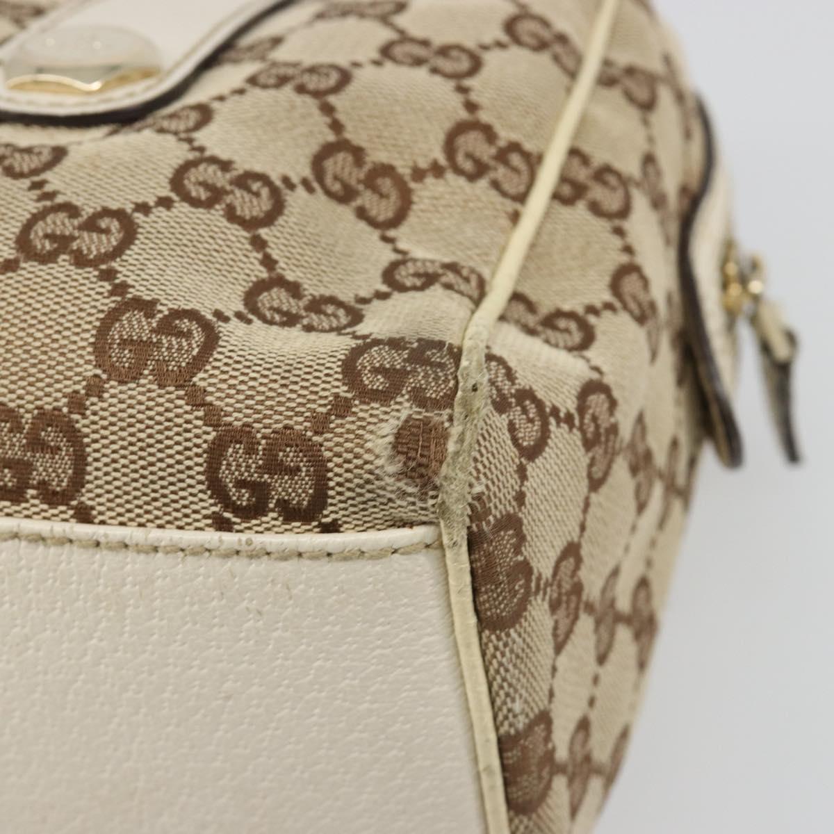 GUCCI GG Canvas Hand Bag Beige Gold 152457 Auth hk3791