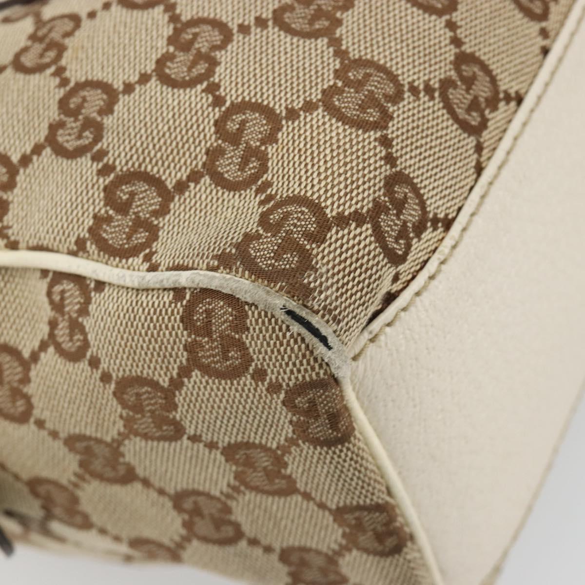 GUCCI GG Canvas Hand Bag Beige Gold 152457 Auth hk3791