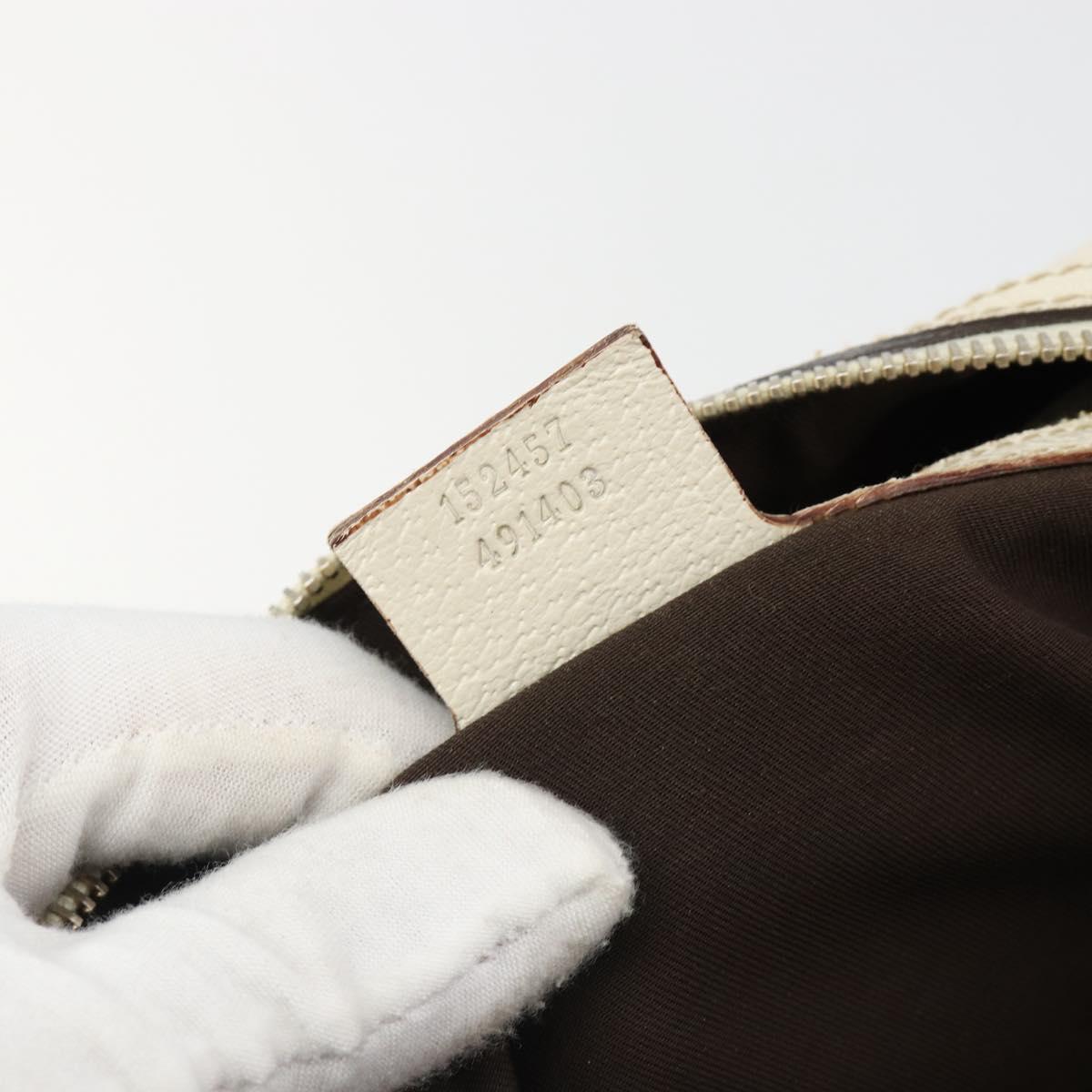 GUCCI GG Canvas Hand Bag Beige Gold 152457 Auth hk3791