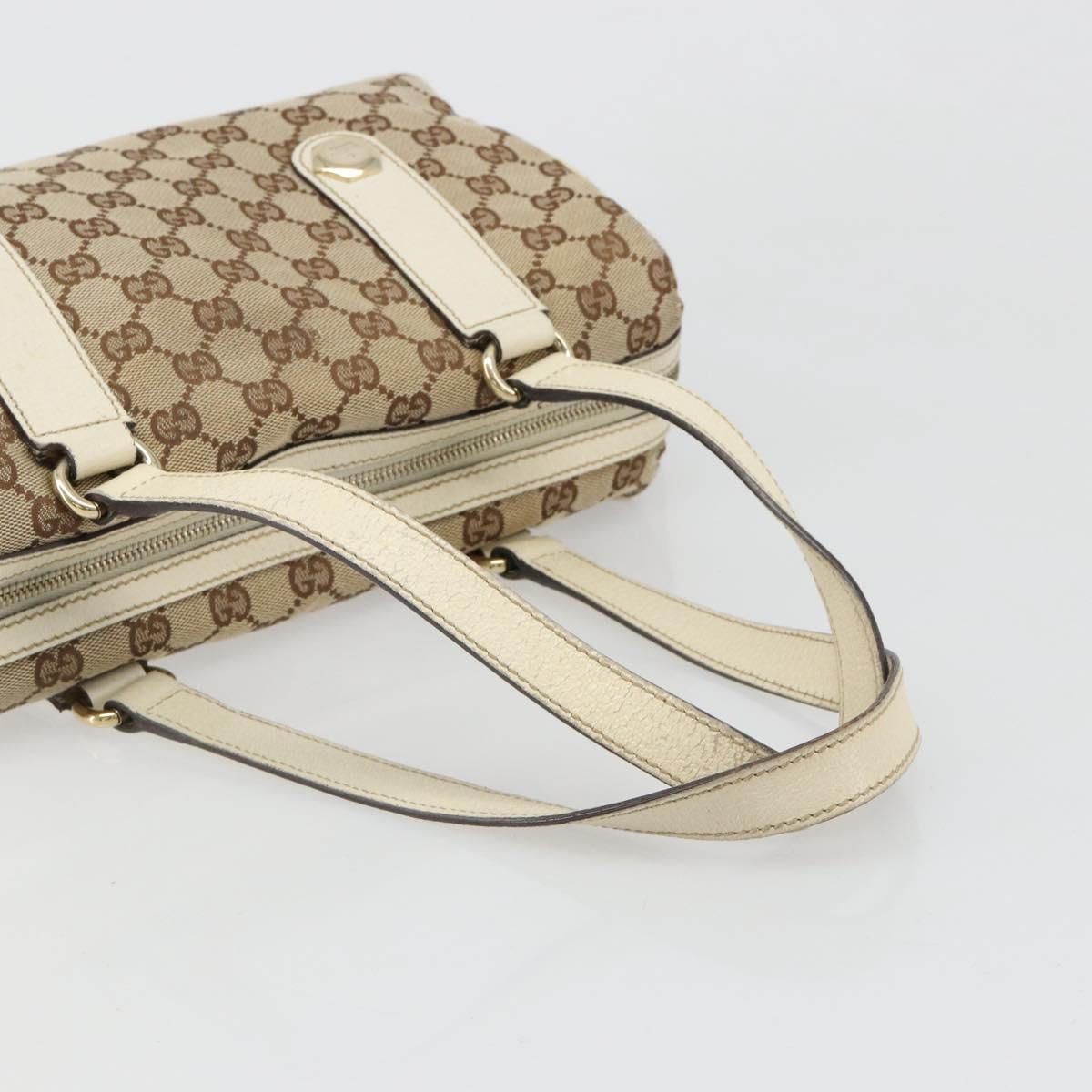 GUCCI GG Canvas Hand Bag Beige Gold 152457 Auth hk3791
