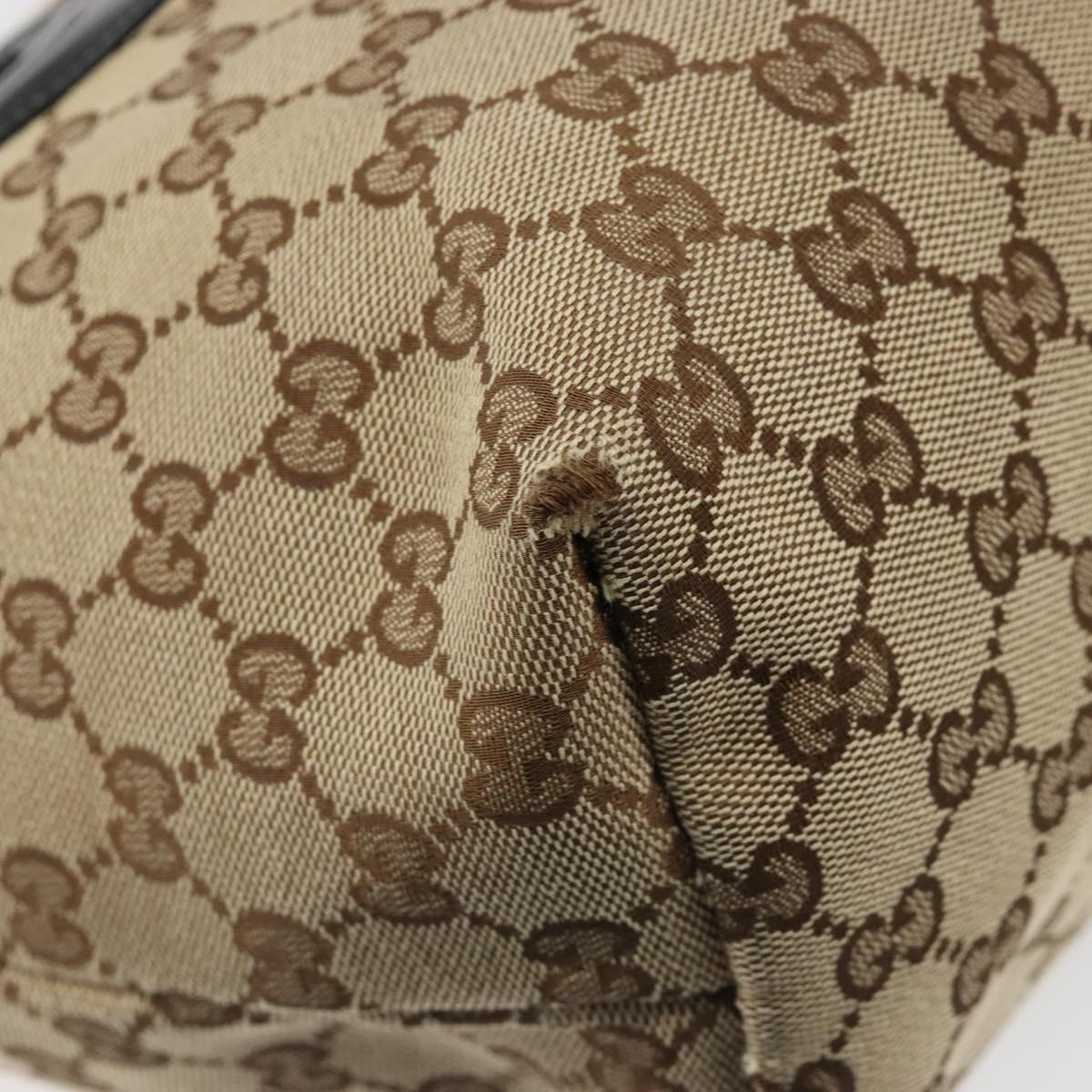 GUCCI GG Canvas Tote Bag Beige Gold 211976 Auth hk3793