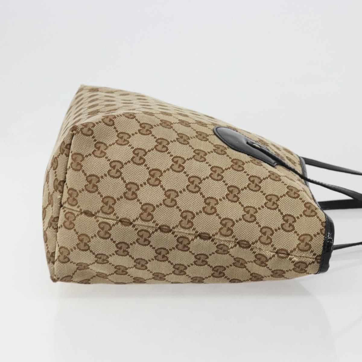 GUCCI GG Canvas Tote Bag Beige Gold 211976 Auth hk3793
