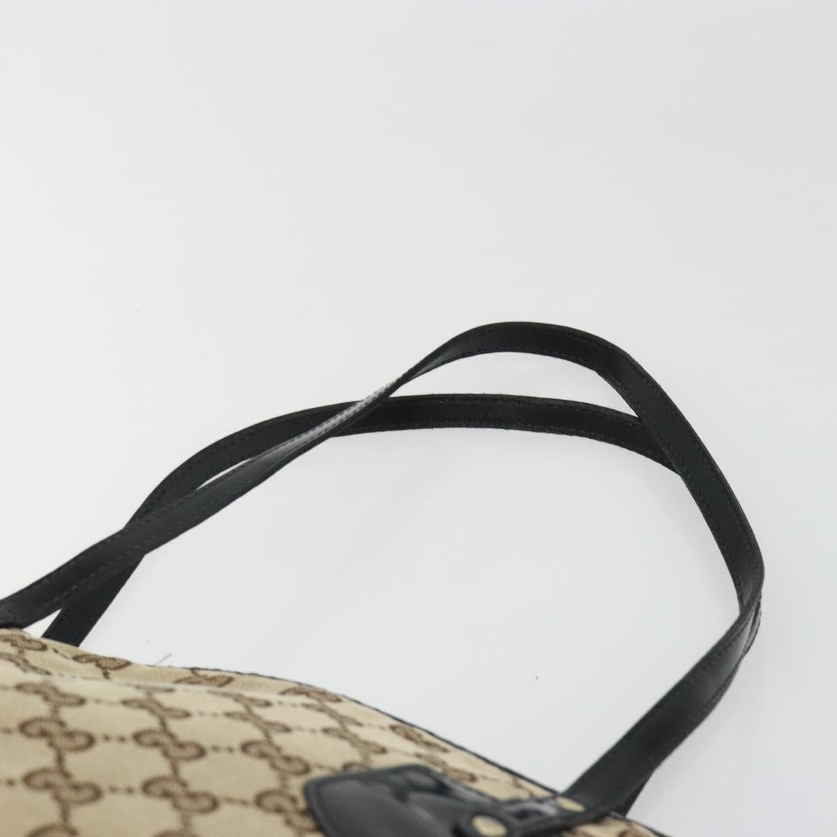 GUCCI GG Canvas Tote Bag Beige Gold 211976 Auth hk3793