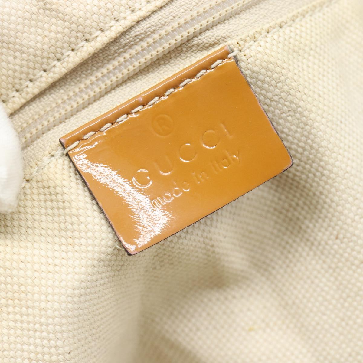 GUCCI GG Canvas Web Sherry Line Tote Bag Beige Gold 211971 Auth hk3796