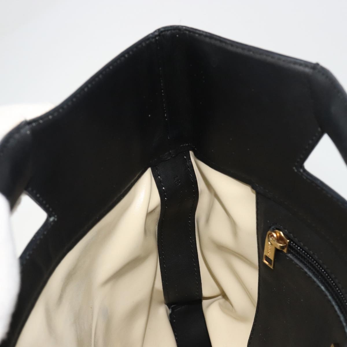 LOEWE Hand Bag Canvas Leather Beige Gold Auth hk3797
