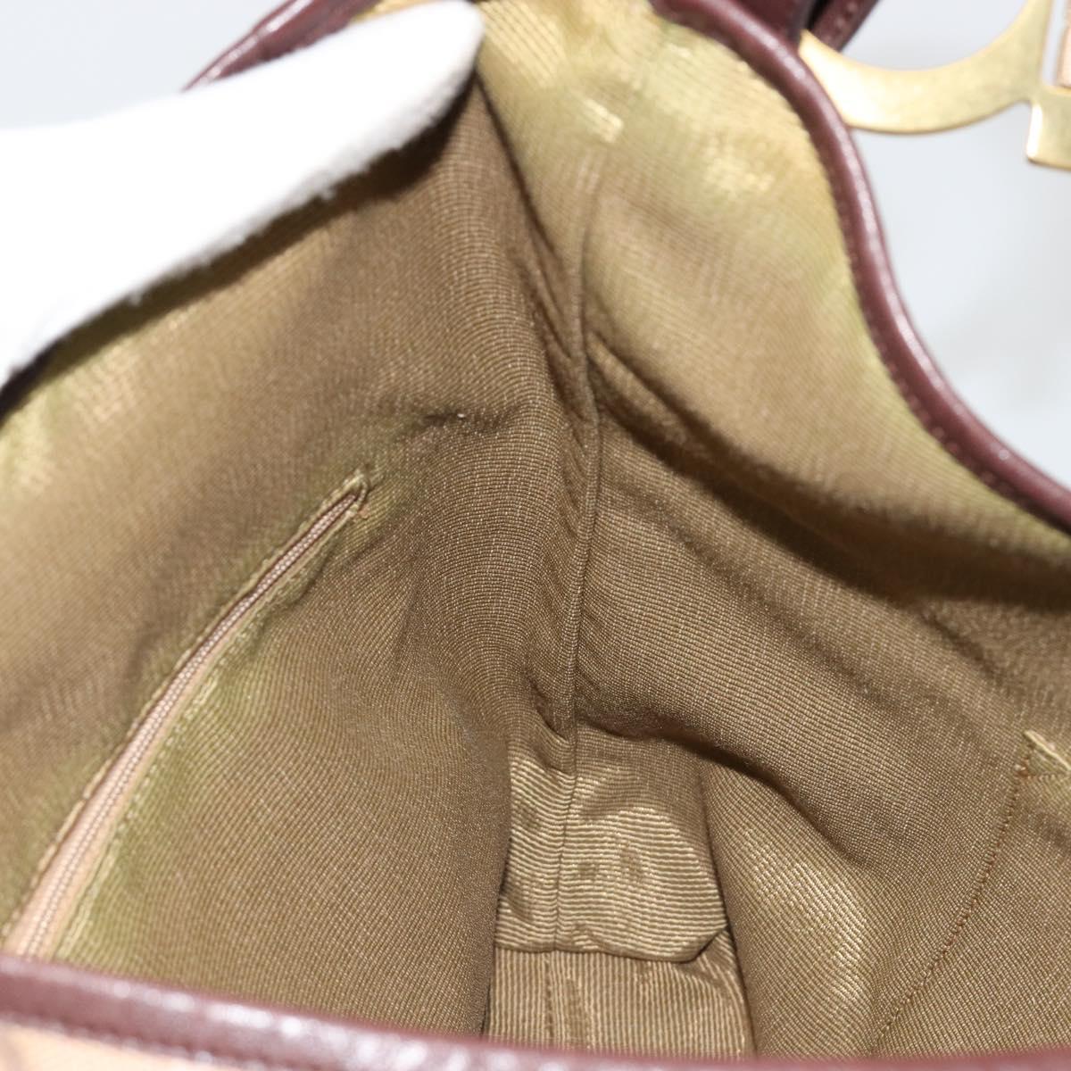 Salvatore Ferragamo Shoulder Bag Canvas Beige Gold Auth hk3800