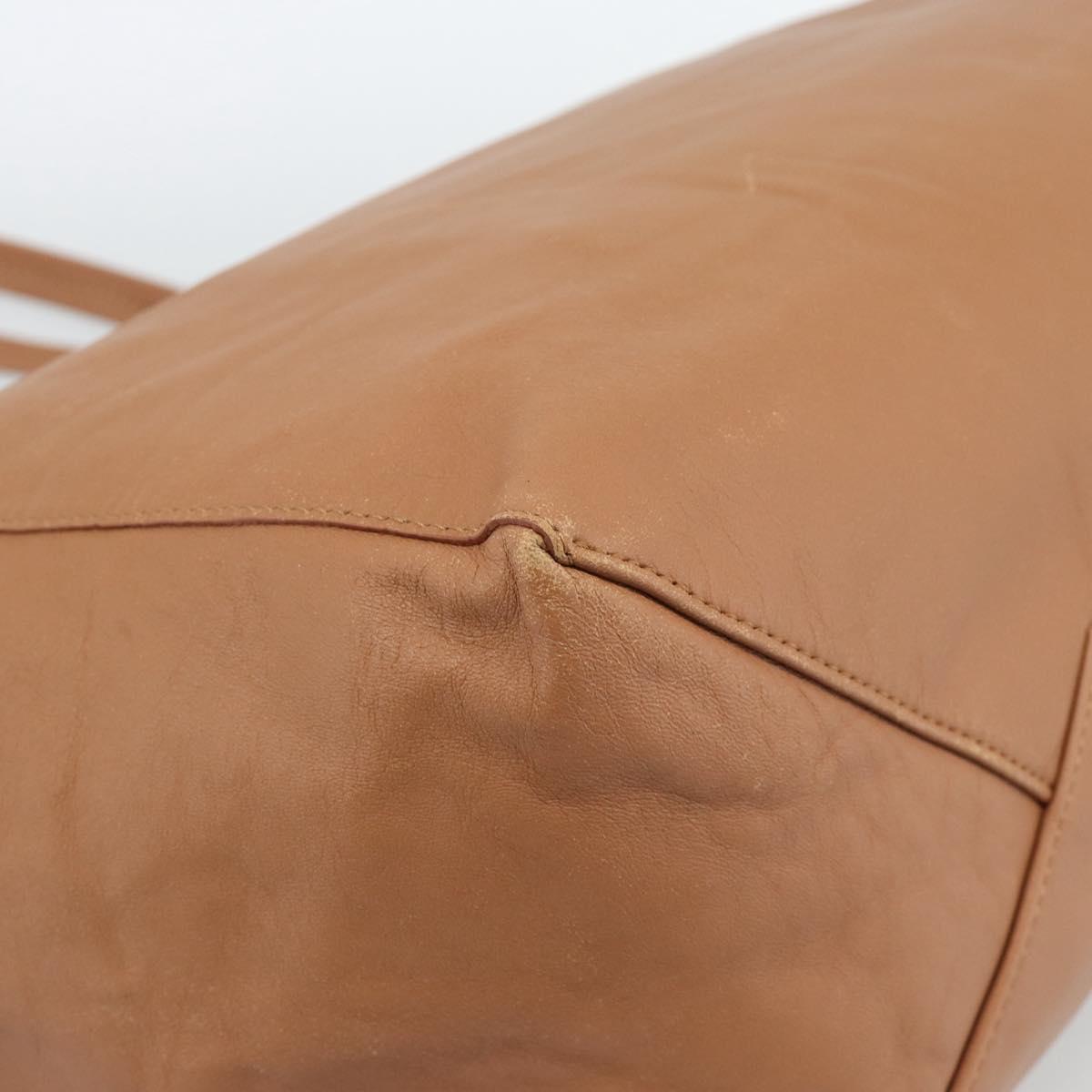 CELINE Horizontal Cabas Tote Bag Leather Brown Gold Auth hk3801