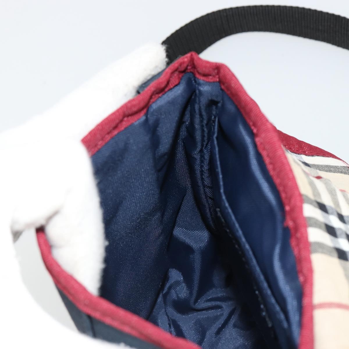 BURBERRY Shoulder Bag Nylon Navy Silver Auth hk3811