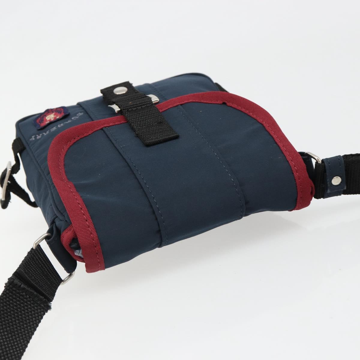 BURBERRY Shoulder Bag Nylon Navy Silver Auth hk3811