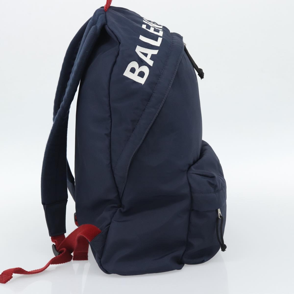 BALENCIAGA Backpack Nylon Navy Silver 525162 Auth hk3814