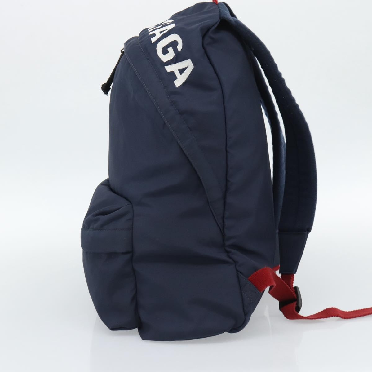 BALENCIAGA Backpack Nylon Navy Silver 525162 Auth hk3814
