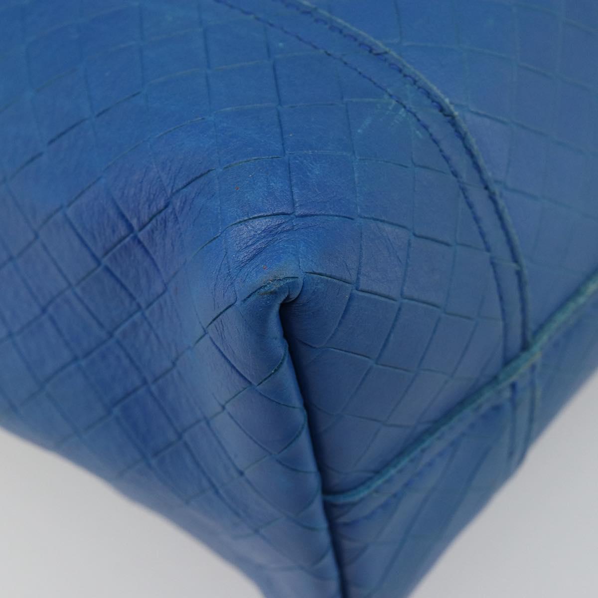 BOTTEGA VENETA Intretti Tote Bag Leather Blue Auth hk3815