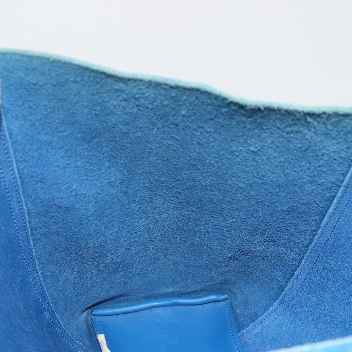 BOTTEGA VENETA Intretti Tote Bag Leather Blue Auth hk3815