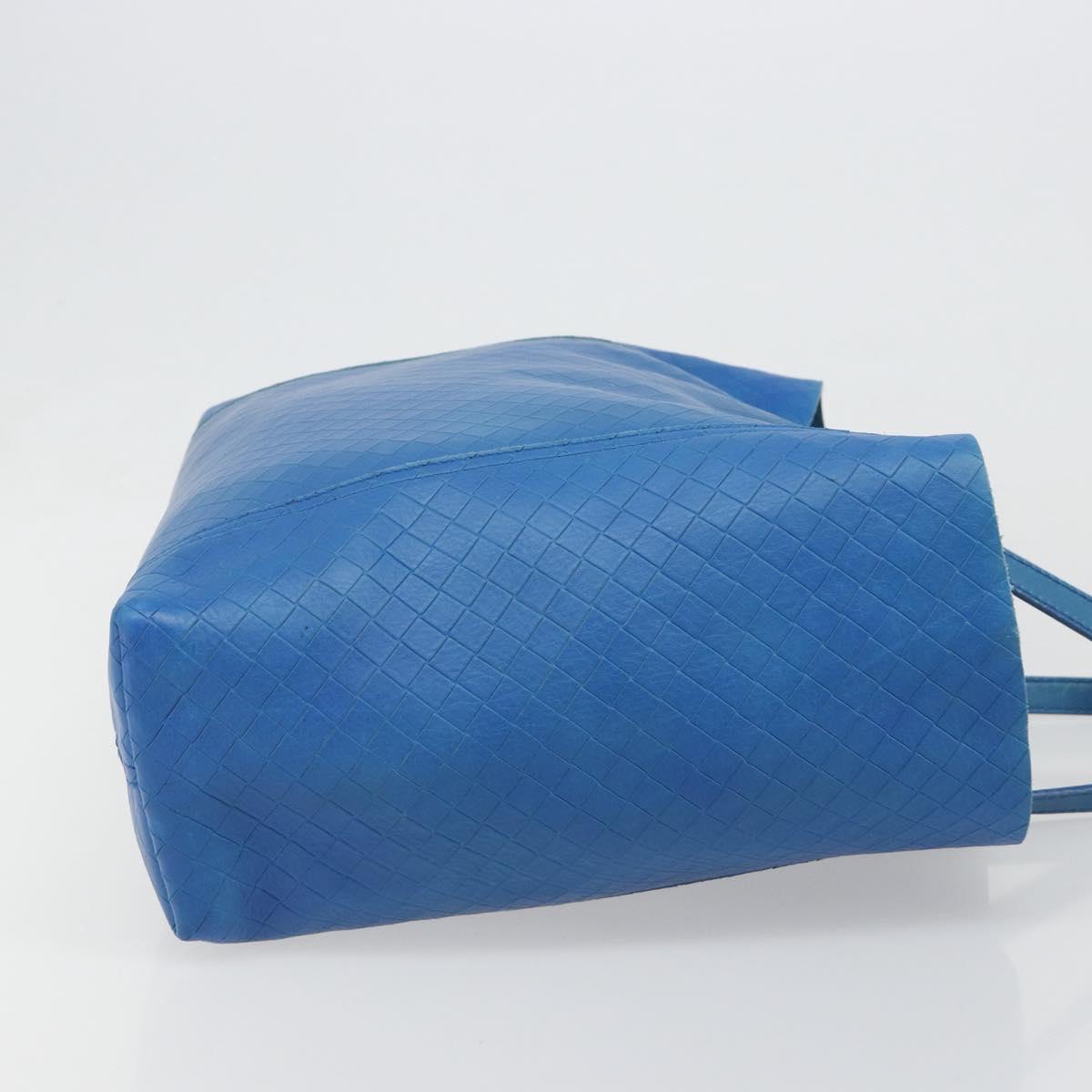 BOTTEGA VENETA Intretti Tote Bag Leather Blue Auth hk3815