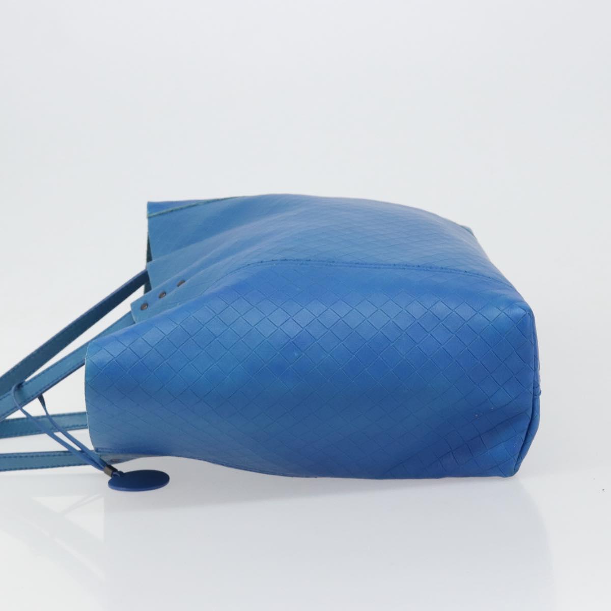 BOTTEGA VENETA Intretti Tote Bag Leather Blue Auth hk3815