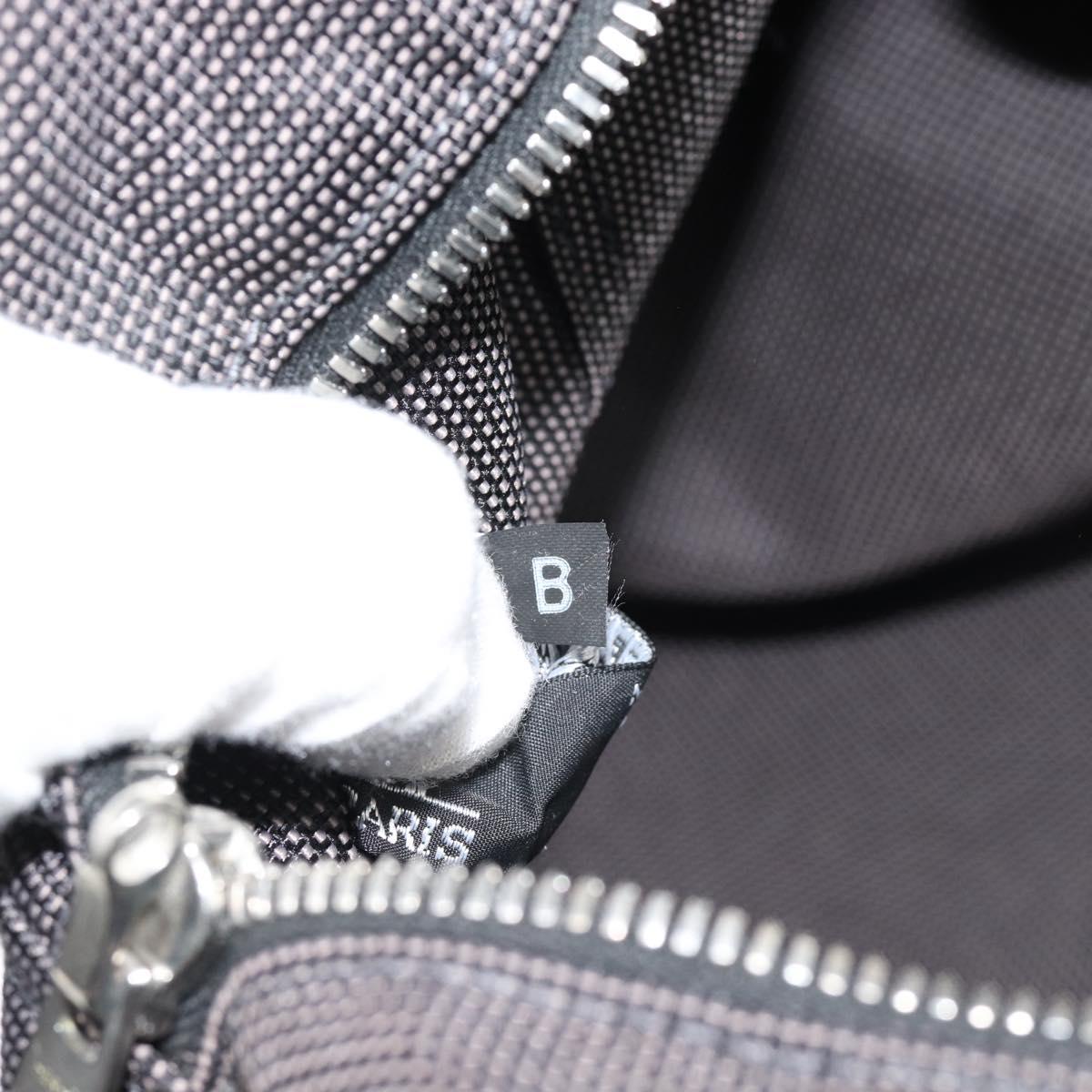 HERMES Her Line GM Hand Bag Canvas Gray Silver Auth hk3816