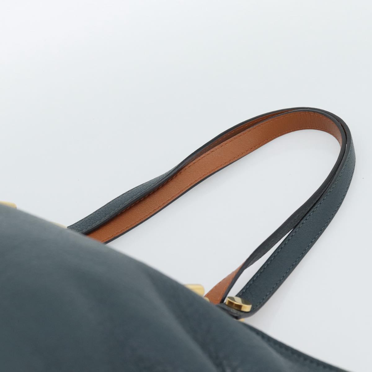 Chloe Tote Bag Leather Black Gold Auth hk3817A