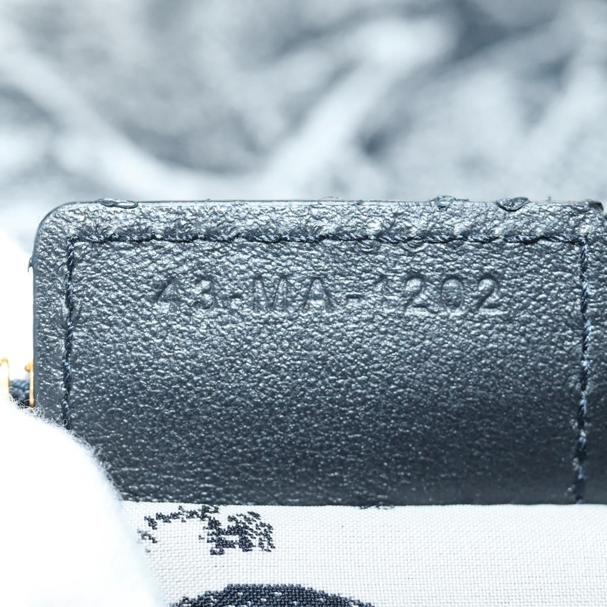 Christian Dior Travel Zip Pouch Nylon Navy Gold Auth hk3820V