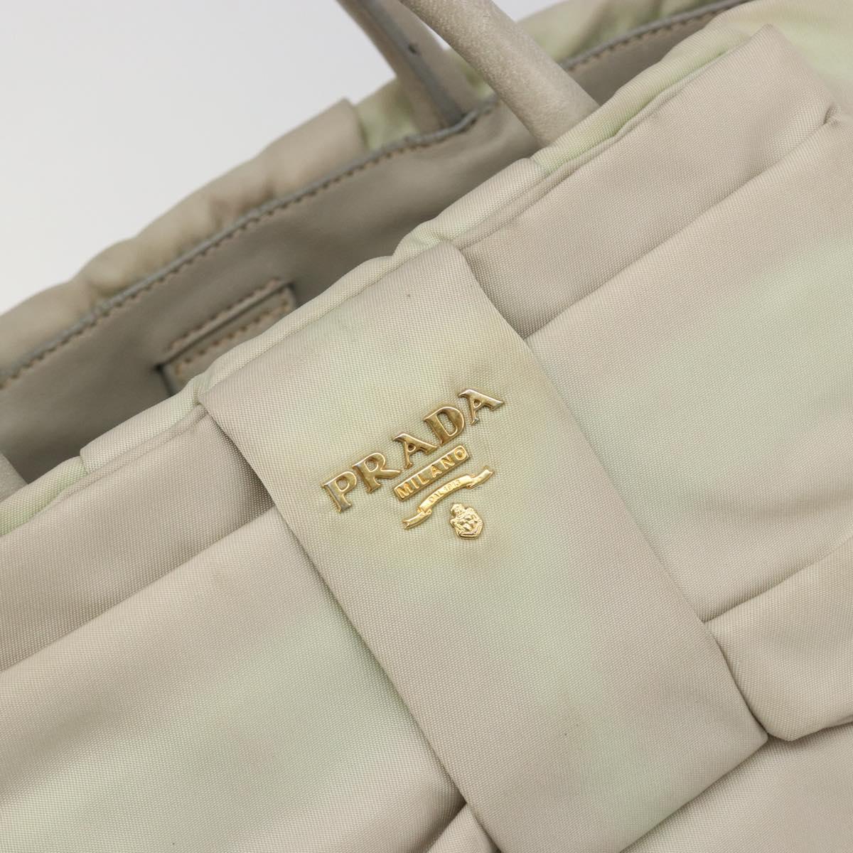 PRADA Tote Bag Nylon Gray Gold Auth hk3823