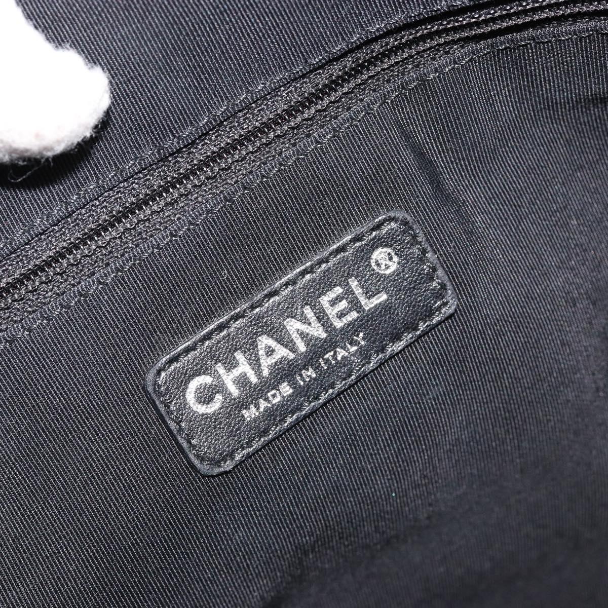 CHANEL Unlimited Tote Bag Coated Canvas Silver CC Auth hk3826