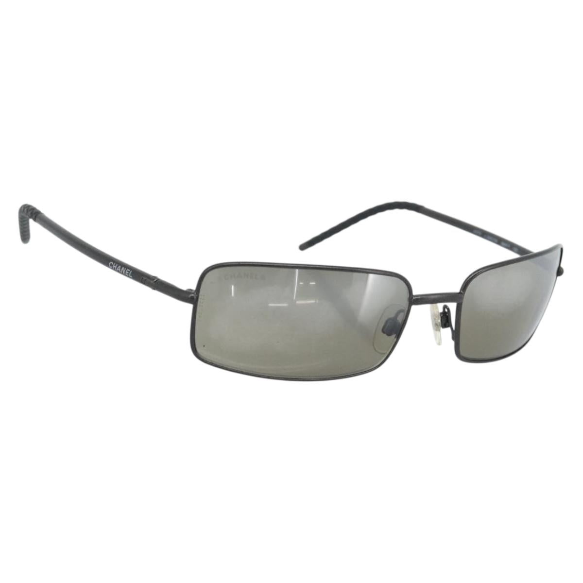 CHANEL Sunglasses Plastic Black CC Auth hk3829