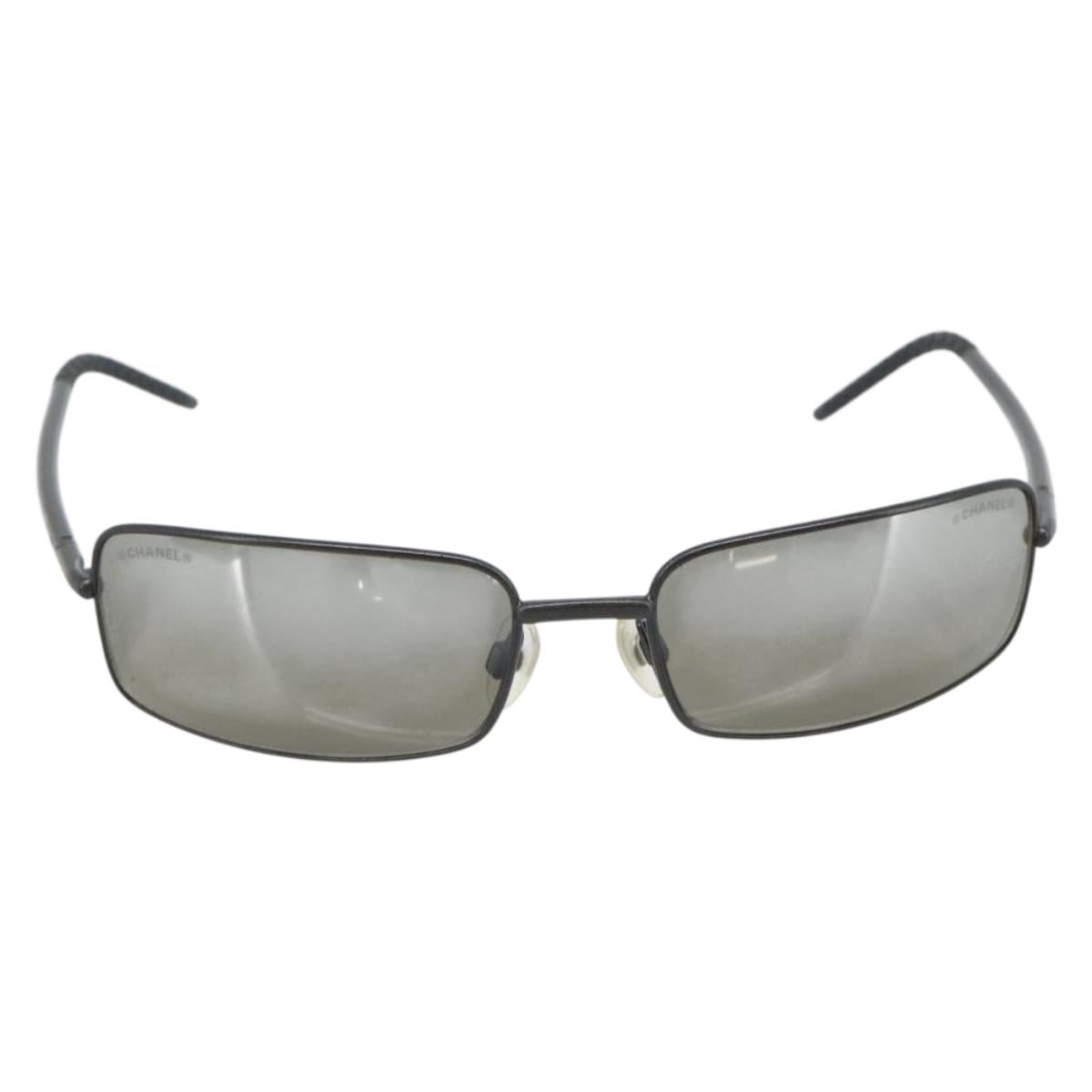 CHANEL Sunglasses Plastic Black CC Auth hk3829