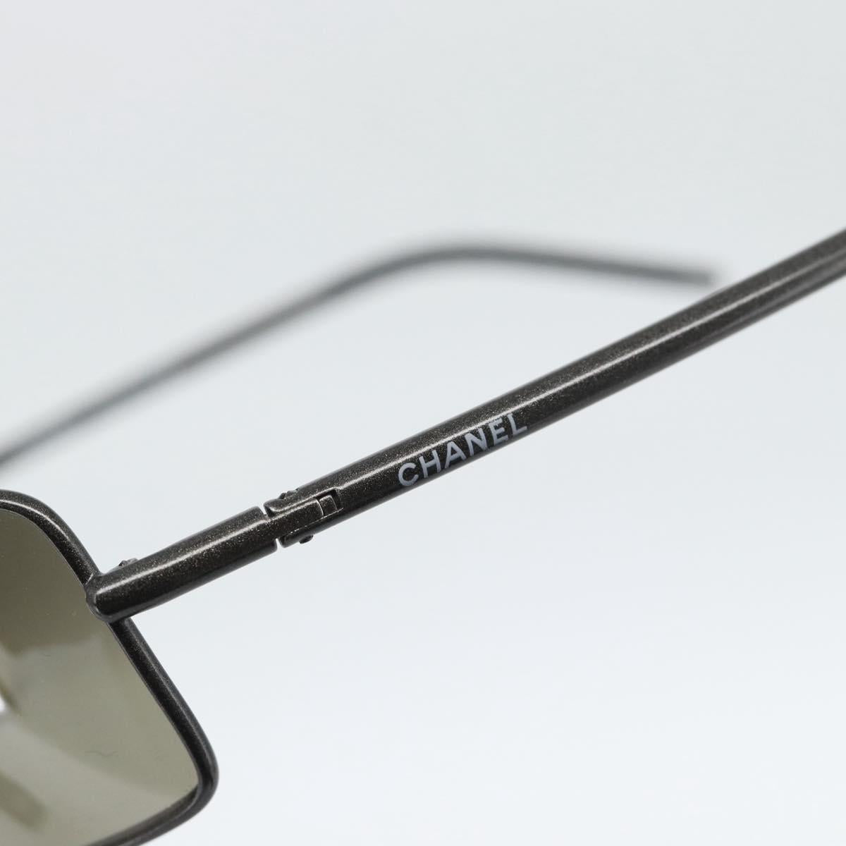 CHANEL Sunglasses Plastic Black CC Auth hk3829