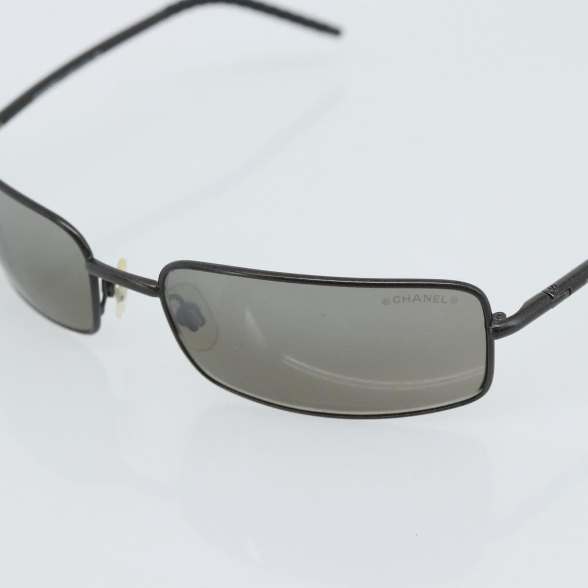 CHANEL Sunglasses Plastic Black CC Auth hk3829
