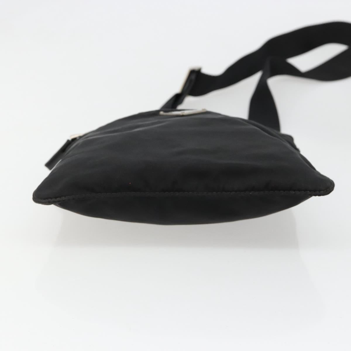 PRADA Shoulder Bag Nylon Black Silver Auth hk3831