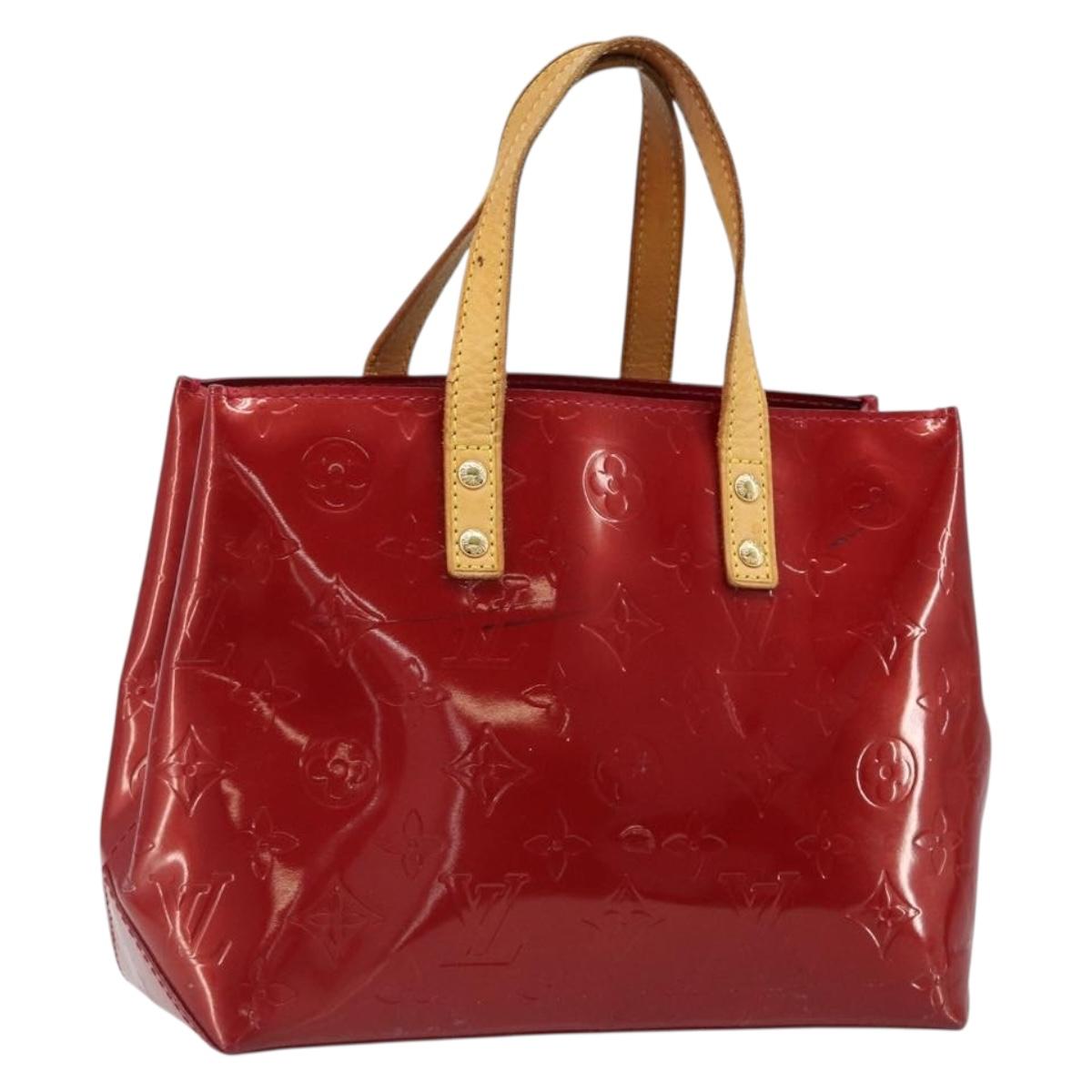 LOUIS VUITTON Monogram Vernis Reade PM Hand Bag Red Rouge M91088 LV Auth hk3834