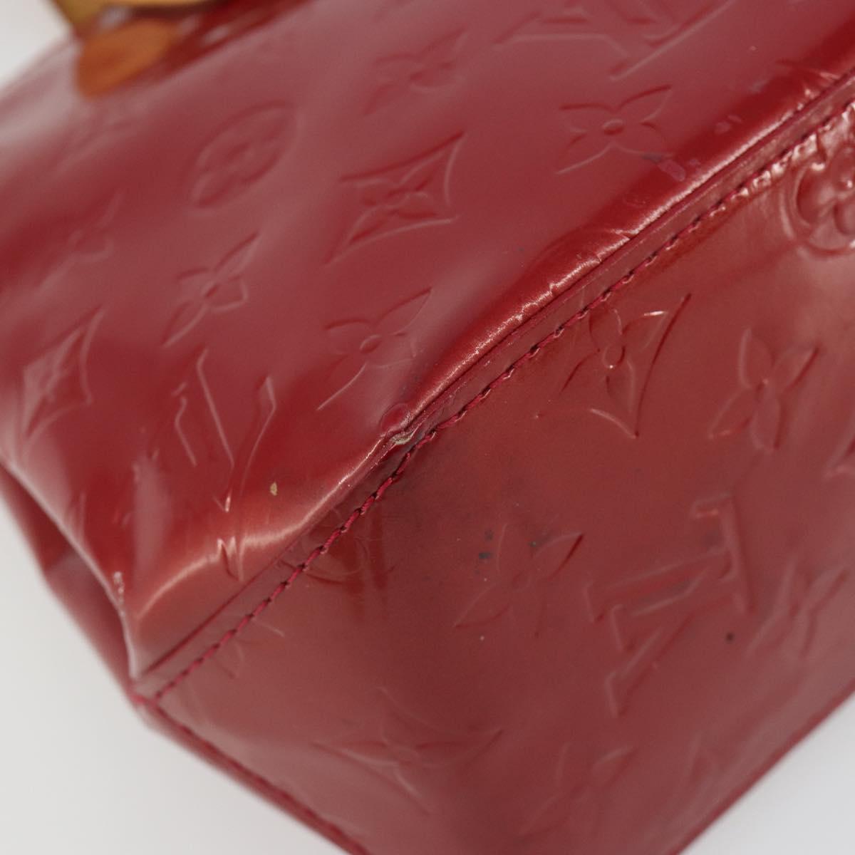 LOUIS VUITTON Monogram Vernis Reade PM Hand Bag Red Rouge M91088 LV Auth hk3834