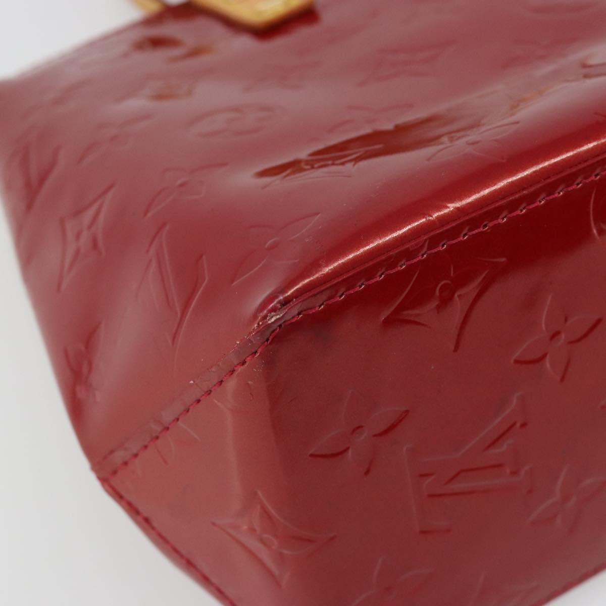 LOUIS VUITTON Monogram Vernis Reade PM Hand Bag Red Rouge M91088 LV Auth hk3834