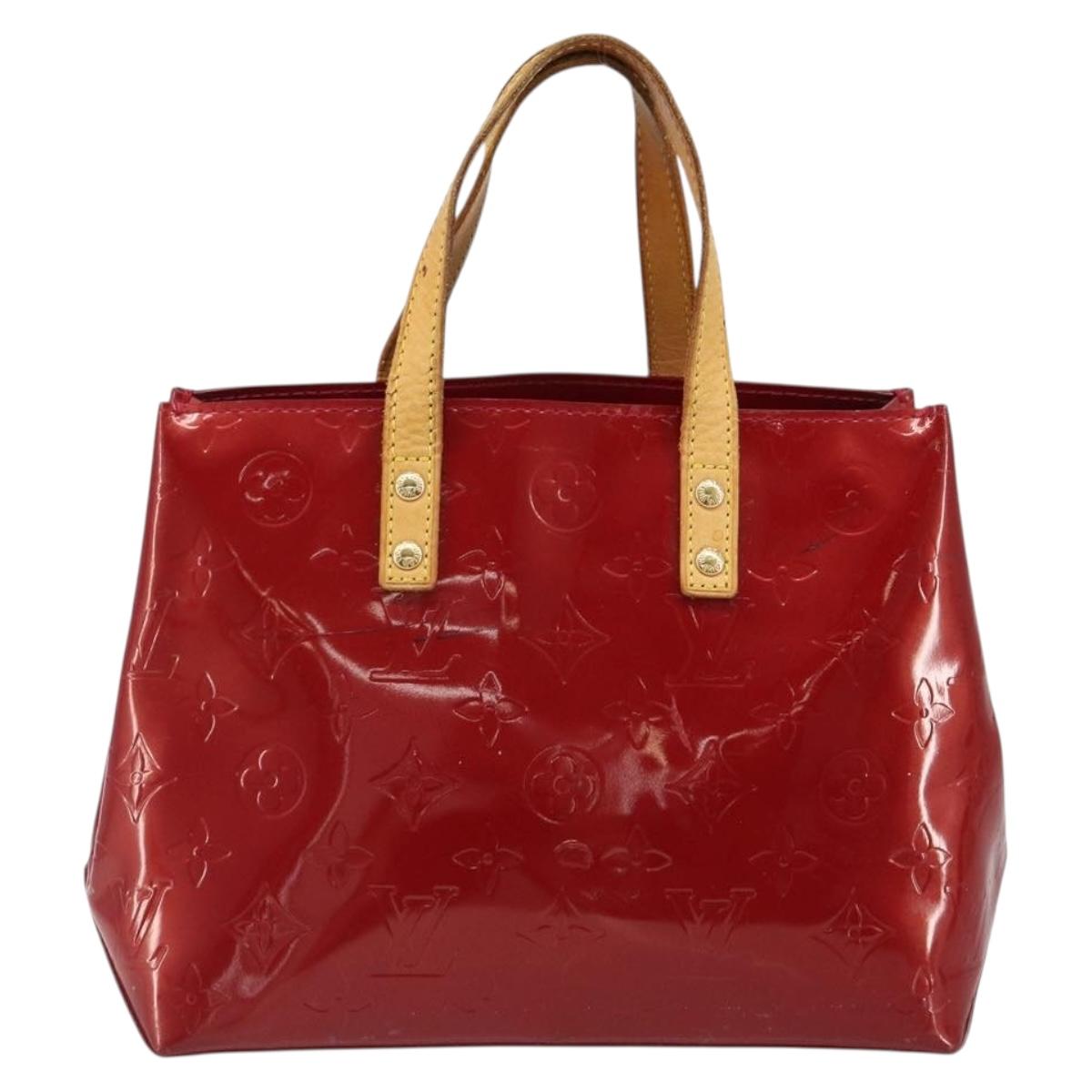 LOUIS VUITTON Monogram Vernis Reade PM Hand Bag Red Rouge M91088 LV Auth hk3834
