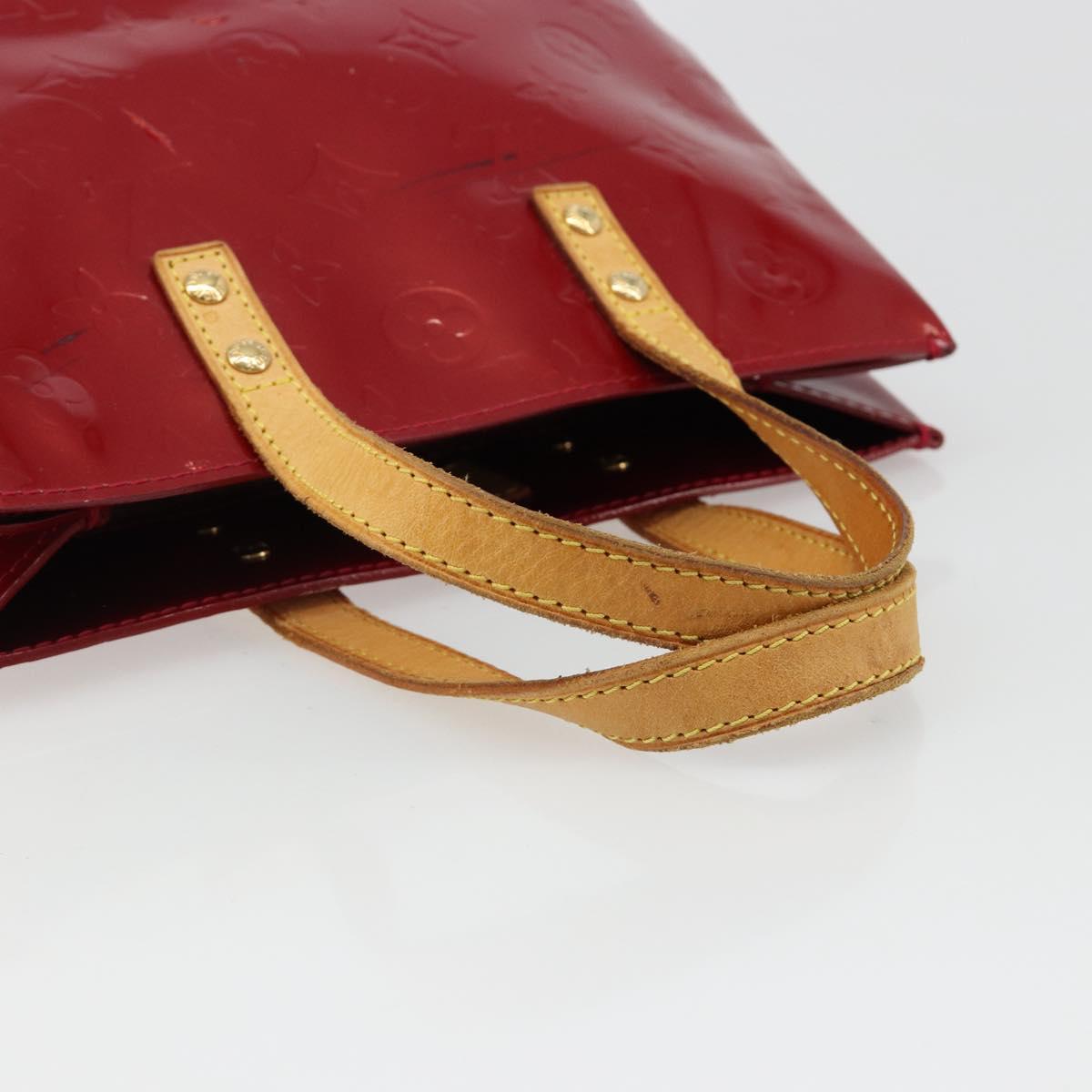 LOUIS VUITTON Monogram Vernis Reade PM Hand Bag Red Rouge M91088 LV Auth hk3834