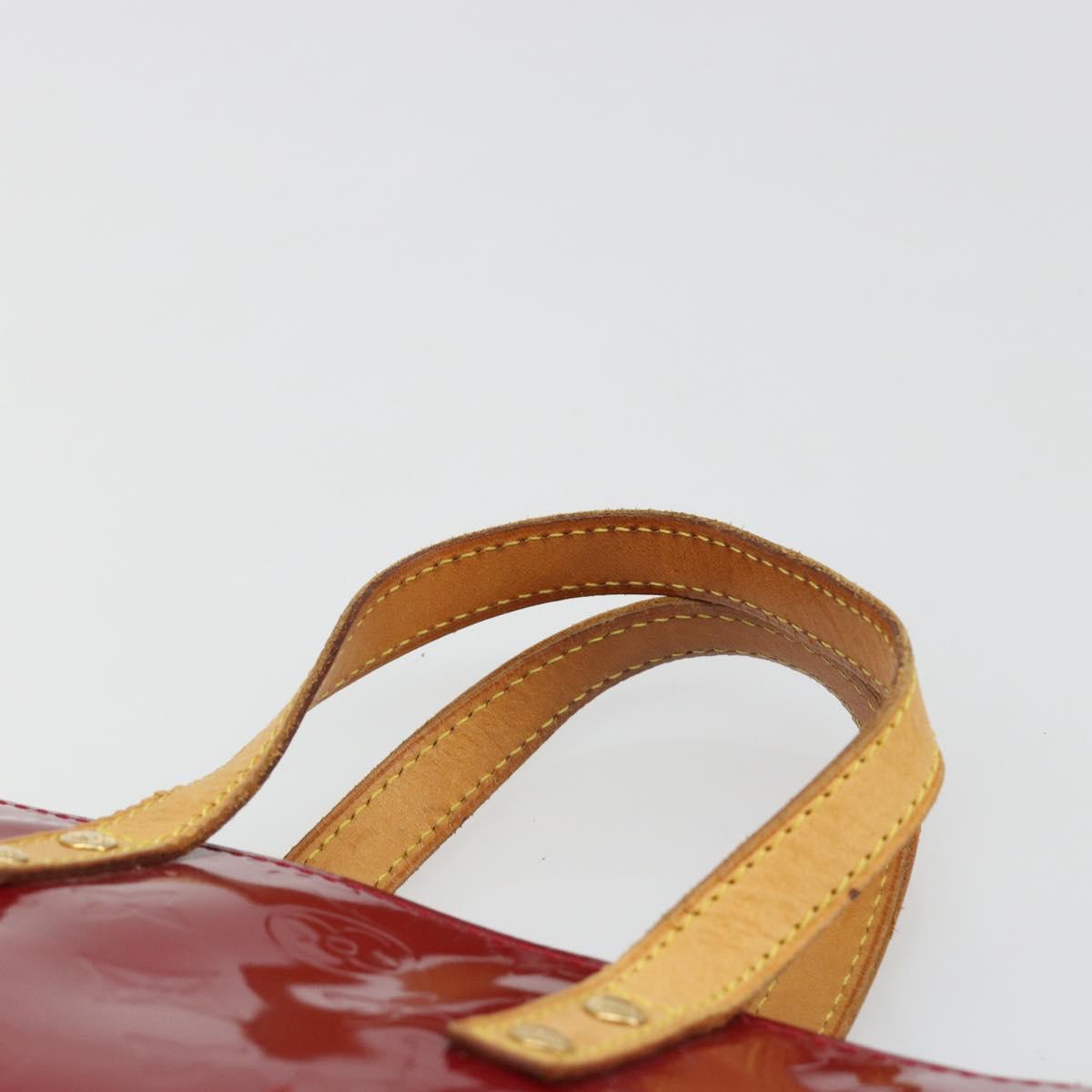 LOUIS VUITTON Monogram Vernis Reade PM Hand Bag Red Rouge M91088 LV Auth hk3834