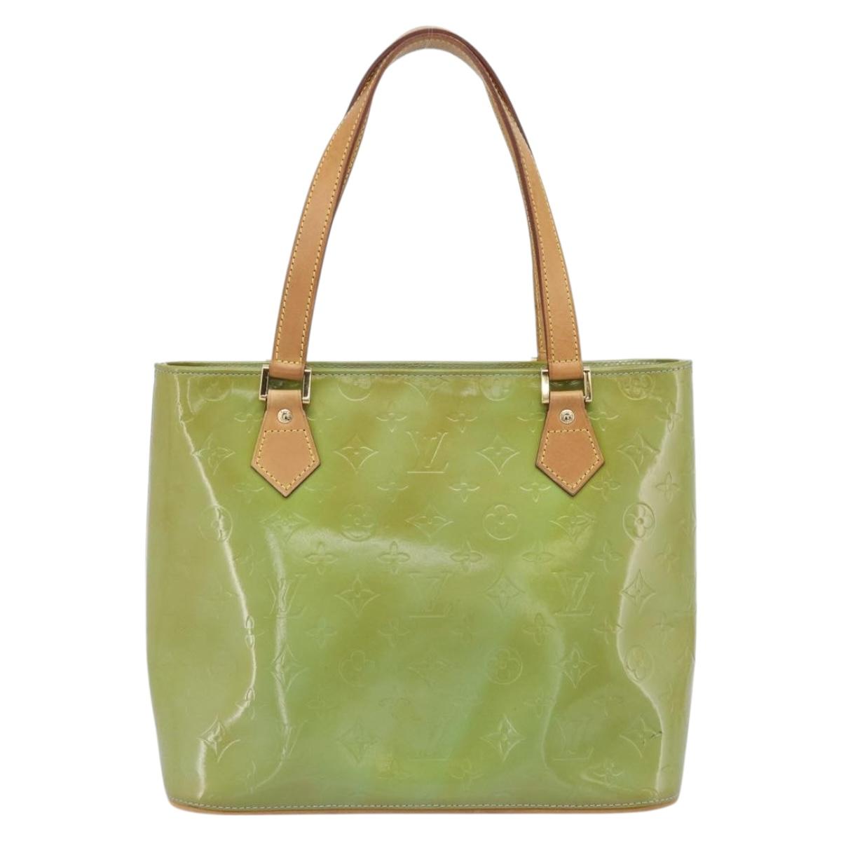 LOUIS VUITTON Monogram Vernis Houston Hand Bag Baby Blue M91005 LV Auth hk3837