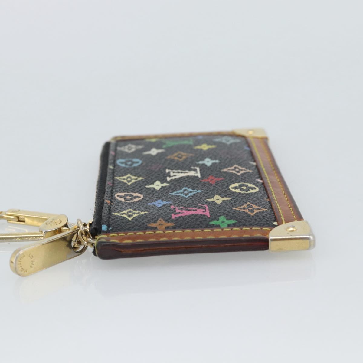 LOUIS VUITTON Monogram Multicolor Pochette Cles Purse Black M13664 Auth hk3840