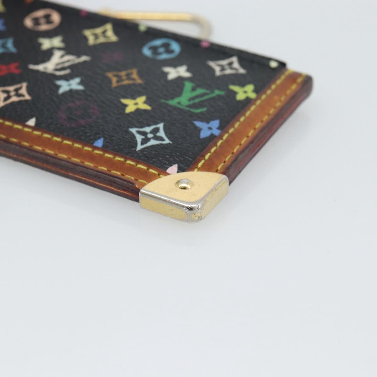 LOUIS VUITTON Monogram Multicolor Pochette Cles Purse Black M13664 Auth hk3840
