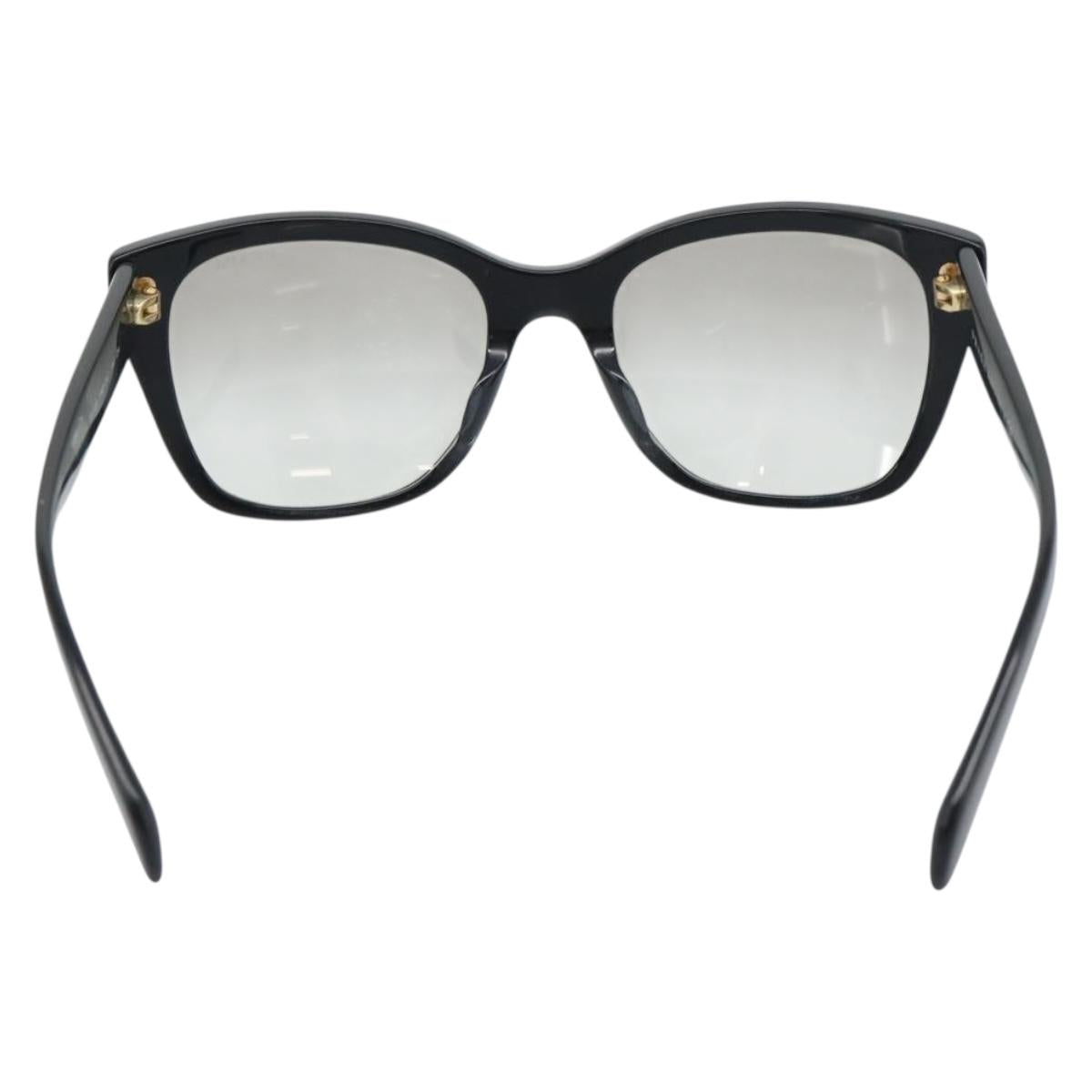 PRADA Sunglasses Plastic Black Gold Auth hk3843