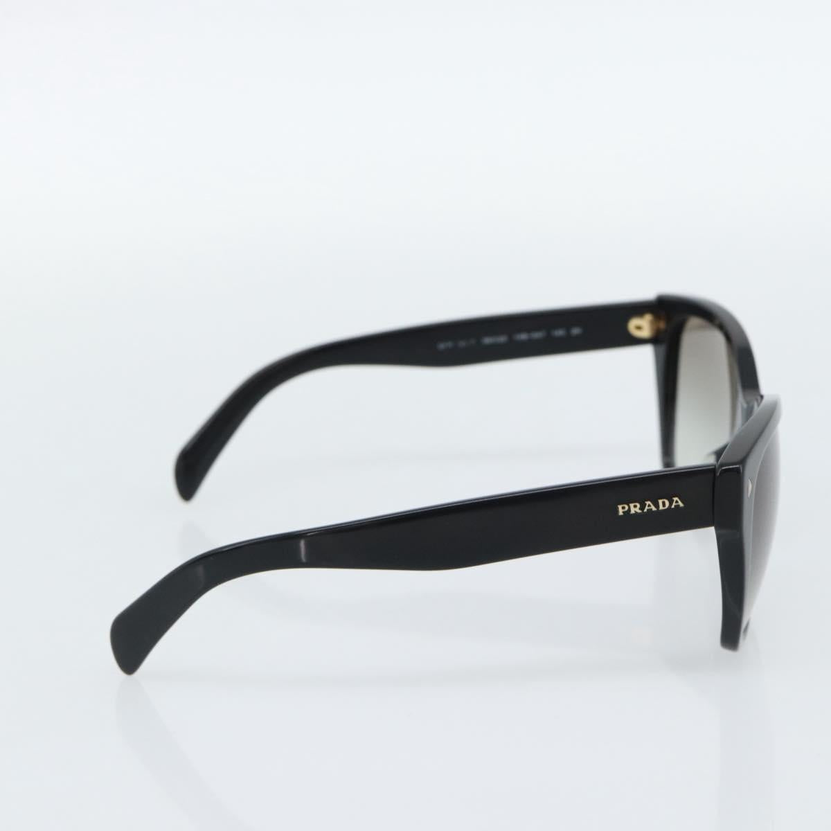 PRADA Sunglasses Plastic Black Gold Auth hk3843