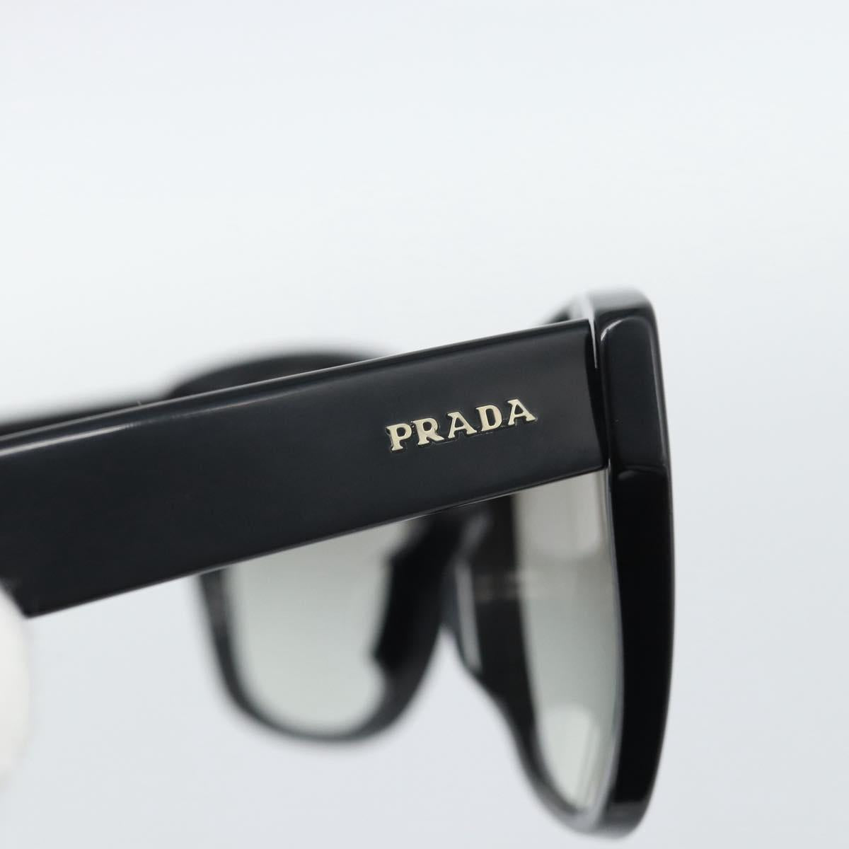 PRADA Sunglasses Plastic Black Gold Auth hk3843