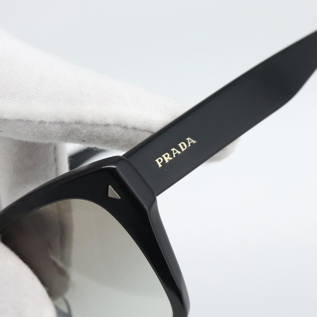 PRADA Sunglasses Plastic Black Gold Auth hk3843